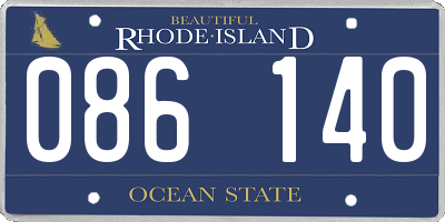 RI license plate 086140