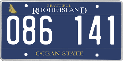 RI license plate 086141