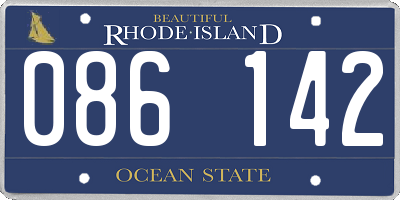 RI license plate 086142