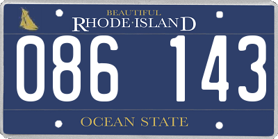 RI license plate 086143