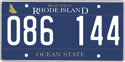 RI license plate 086144