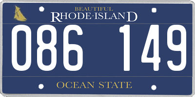 RI license plate 086149