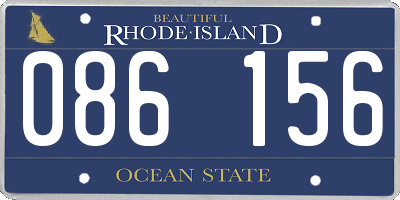 RI license plate 086156