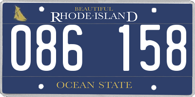 RI license plate 086158