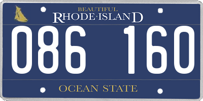 RI license plate 086160