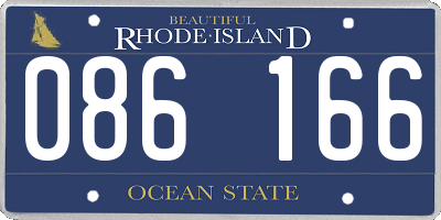 RI license plate 086166