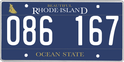 RI license plate 086167