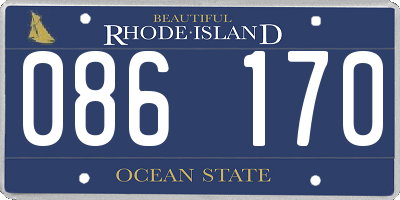 RI license plate 086170