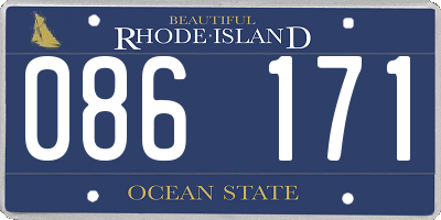 RI license plate 086171