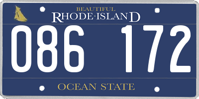 RI license plate 086172