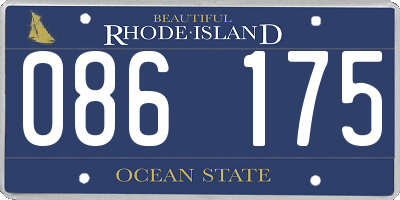 RI license plate 086175