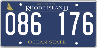 RI license plate 086176