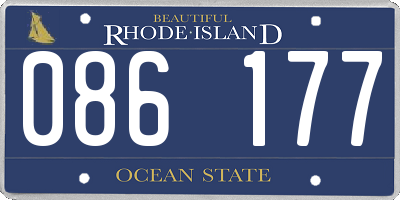 RI license plate 086177