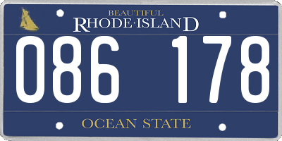 RI license plate 086178
