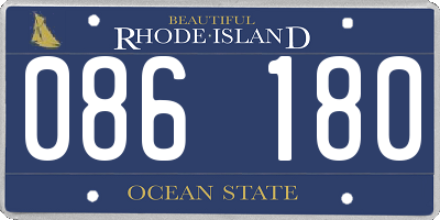 RI license plate 086180