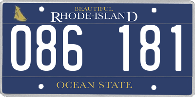 RI license plate 086181