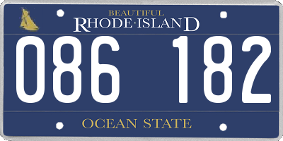 RI license plate 086182