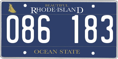 RI license plate 086183