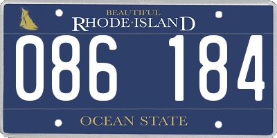 RI license plate 086184