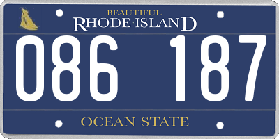 RI license plate 086187