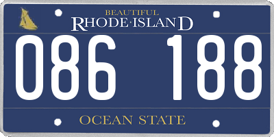 RI license plate 086188