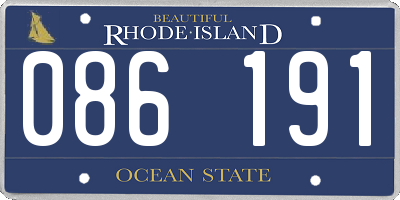 RI license plate 086191