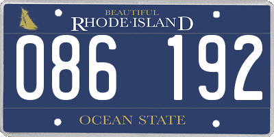 RI license plate 086192
