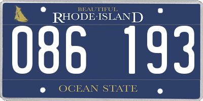 RI license plate 086193