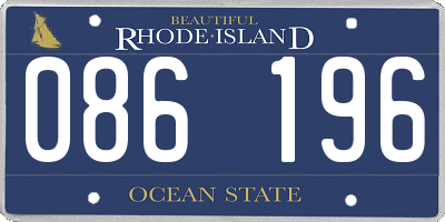 RI license plate 086196