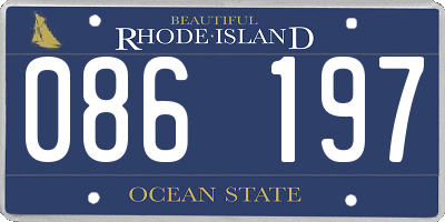 RI license plate 086197