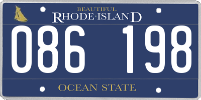 RI license plate 086198