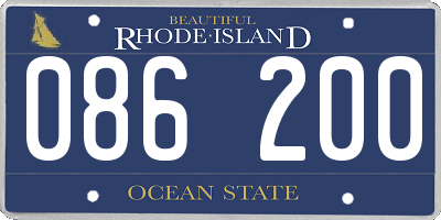 RI license plate 086200