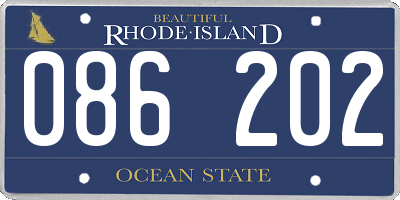 RI license plate 086202