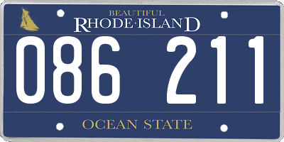 RI license plate 086211