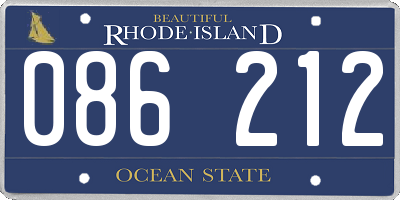 RI license plate 086212