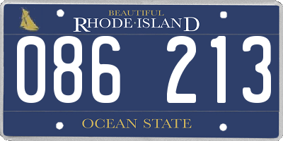 RI license plate 086213