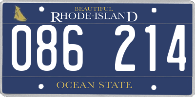 RI license plate 086214