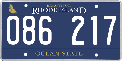 RI license plate 086217