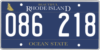 RI license plate 086218