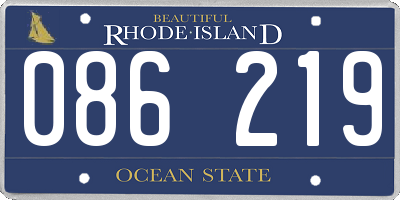 RI license plate 086219