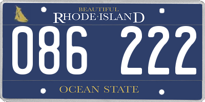 RI license plate 086222