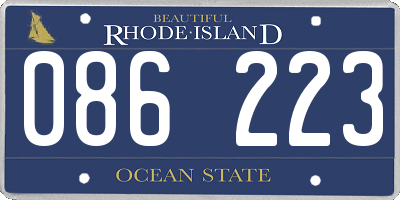 RI license plate 086223