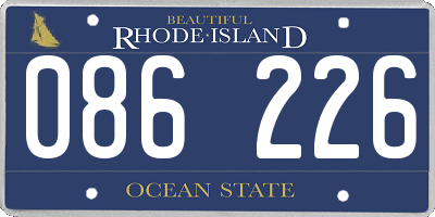 RI license plate 086226
