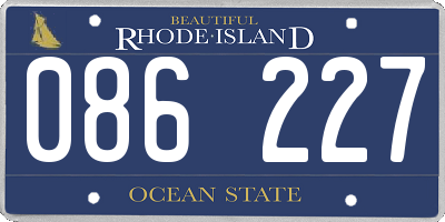 RI license plate 086227