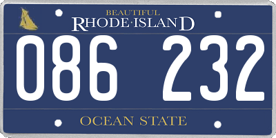 RI license plate 086232