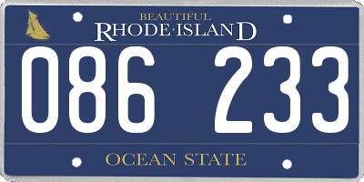 RI license plate 086233