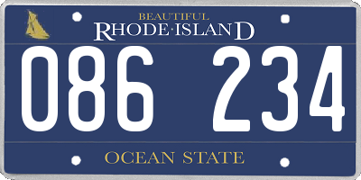 RI license plate 086234