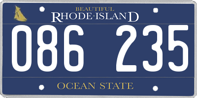 RI license plate 086235