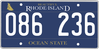 RI license plate 086236