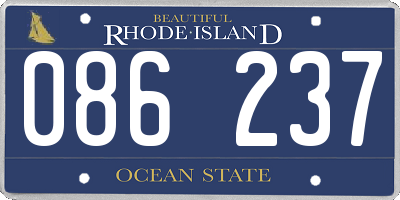RI license plate 086237